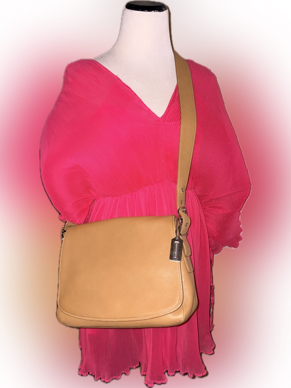 Coach Legacy Tan Leather Flap Crossbody Bag